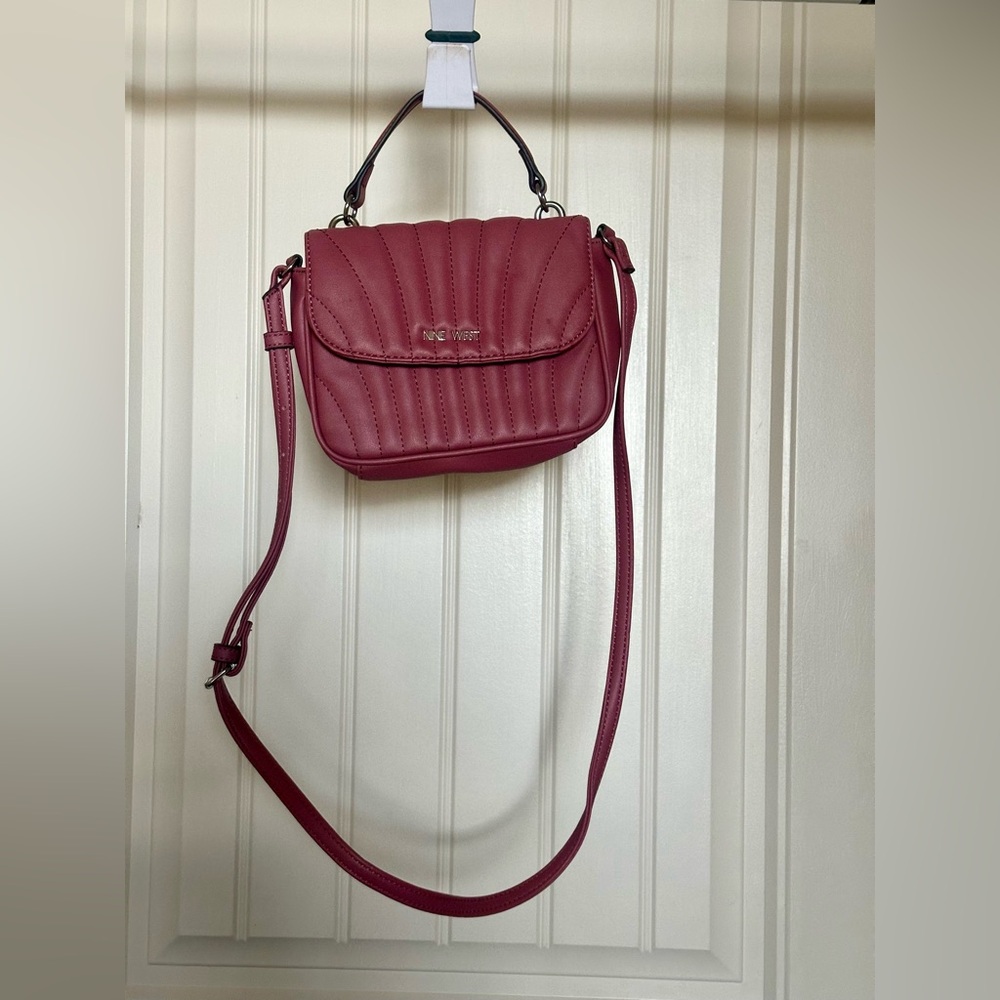 Small Nine West Deep Rose Pink Flap Over Crossbody